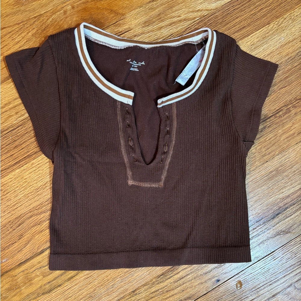 Urban Outfitters Brown Out From Under Short Sleeve Top